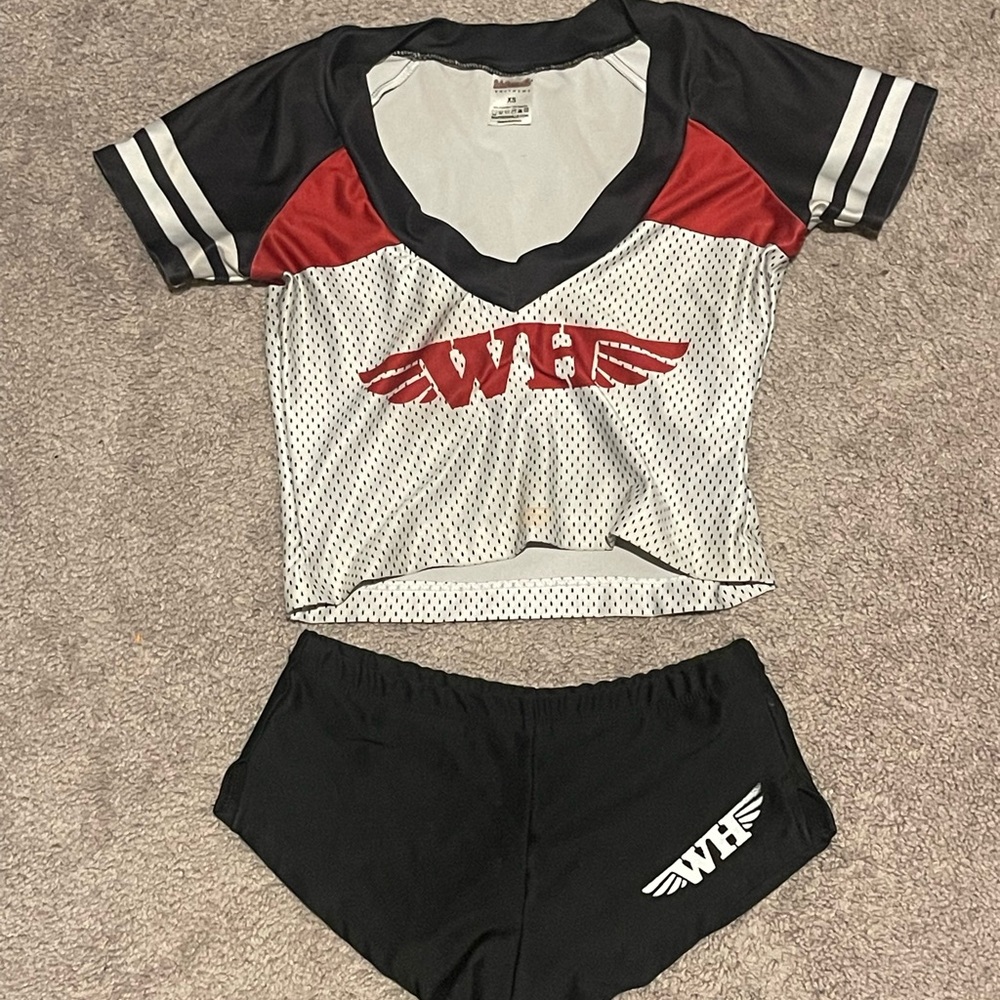 WH Red and Black Cheerleading Outfit